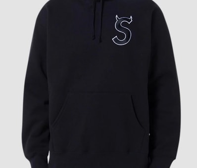 Supreme S Logo Hooded Sweatshirt "Black" (22FW)