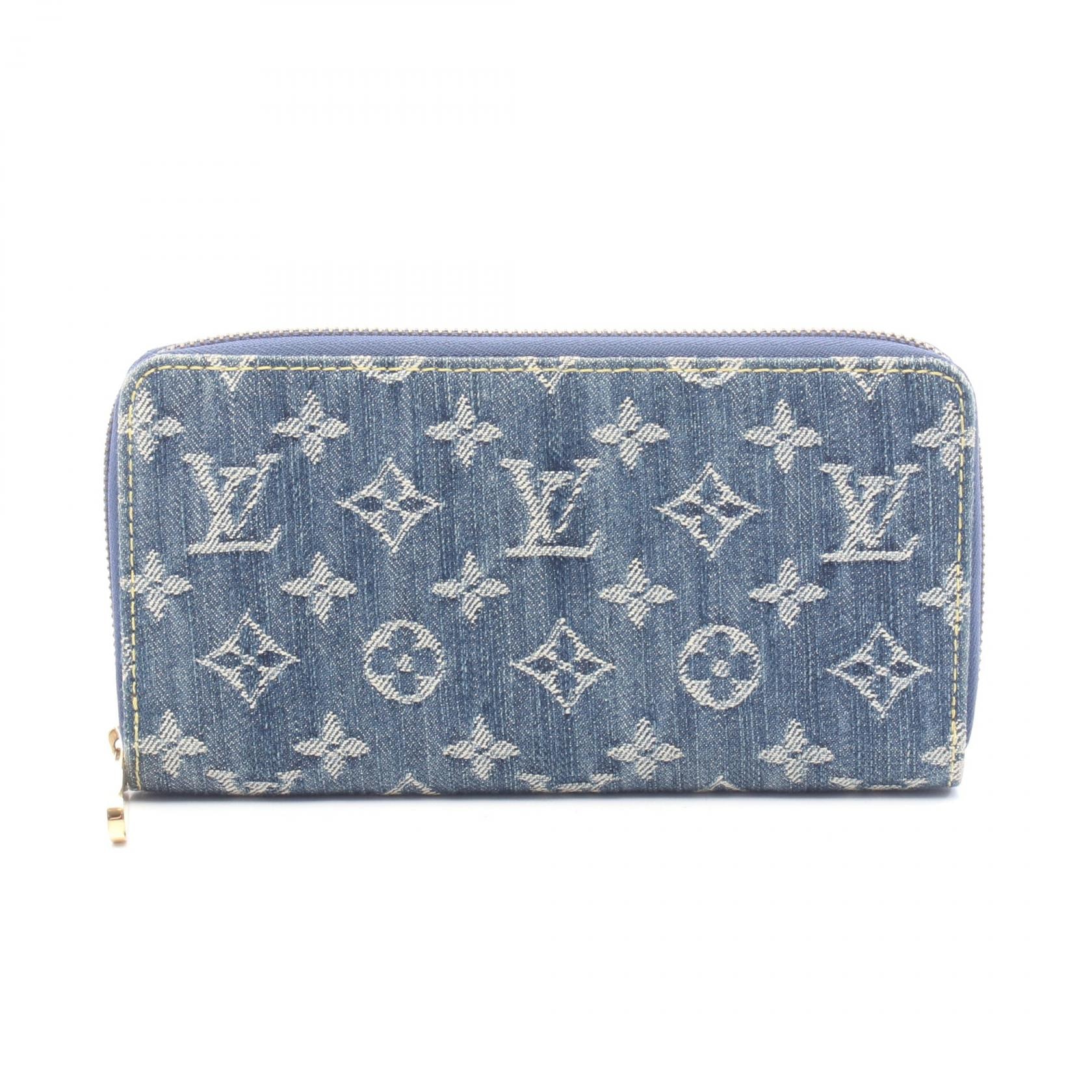 ルイ・ヴィトン LOUIS VUITTON ジッピーウォレット ラウンド長財布 財布 デニム モノグラム・デニム メンズ レディース ブルー系 M95341 【中古】