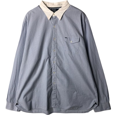 古着 ラルフローレン Ralph Lauren POLO by Ralph Lauren 長袖 コットンストライプシャツ メンズXXL相当/eaa578347