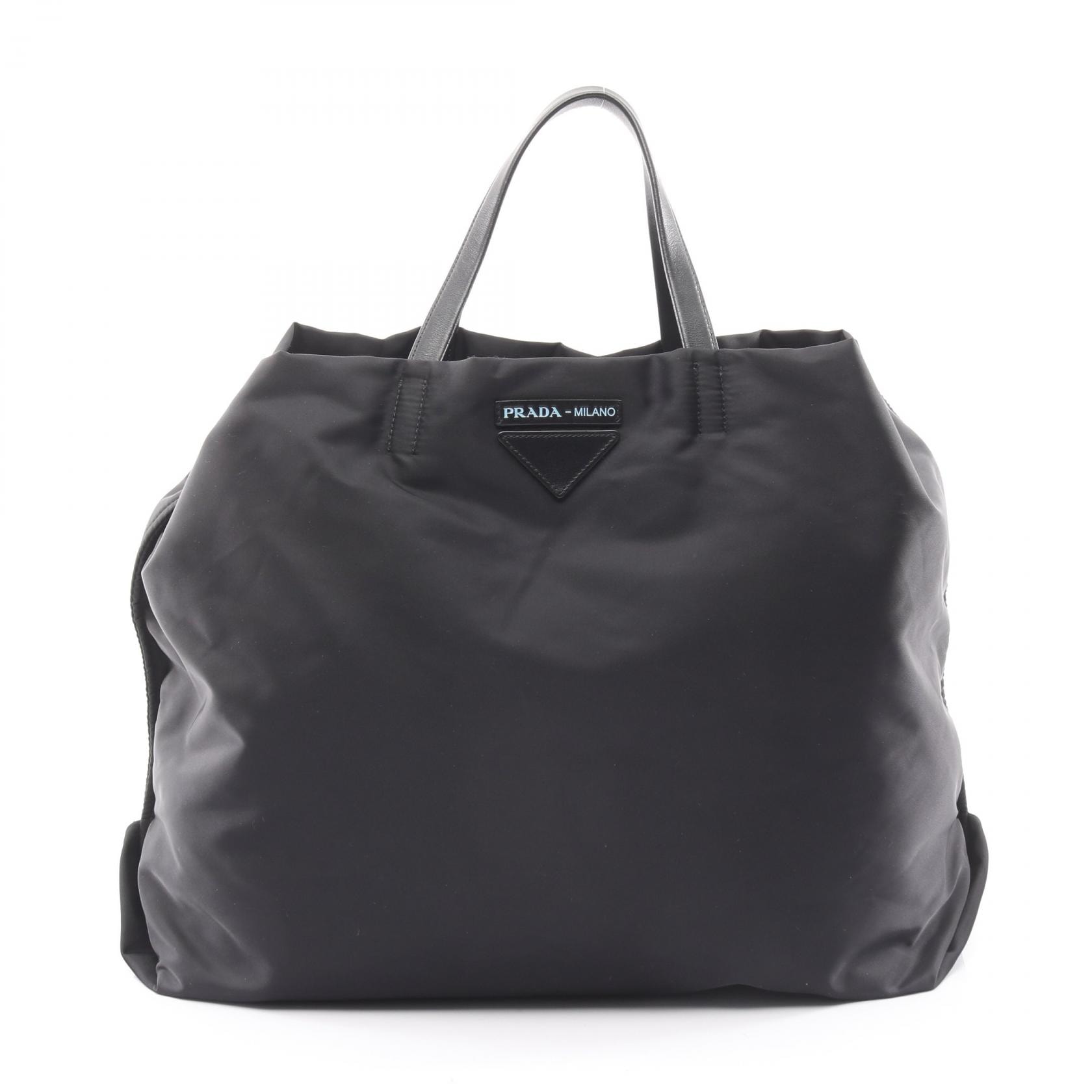 プラダ PRADA TESSUTO トートバッグ バッグ ナイロン レザー レディース ブラック系 【中古】