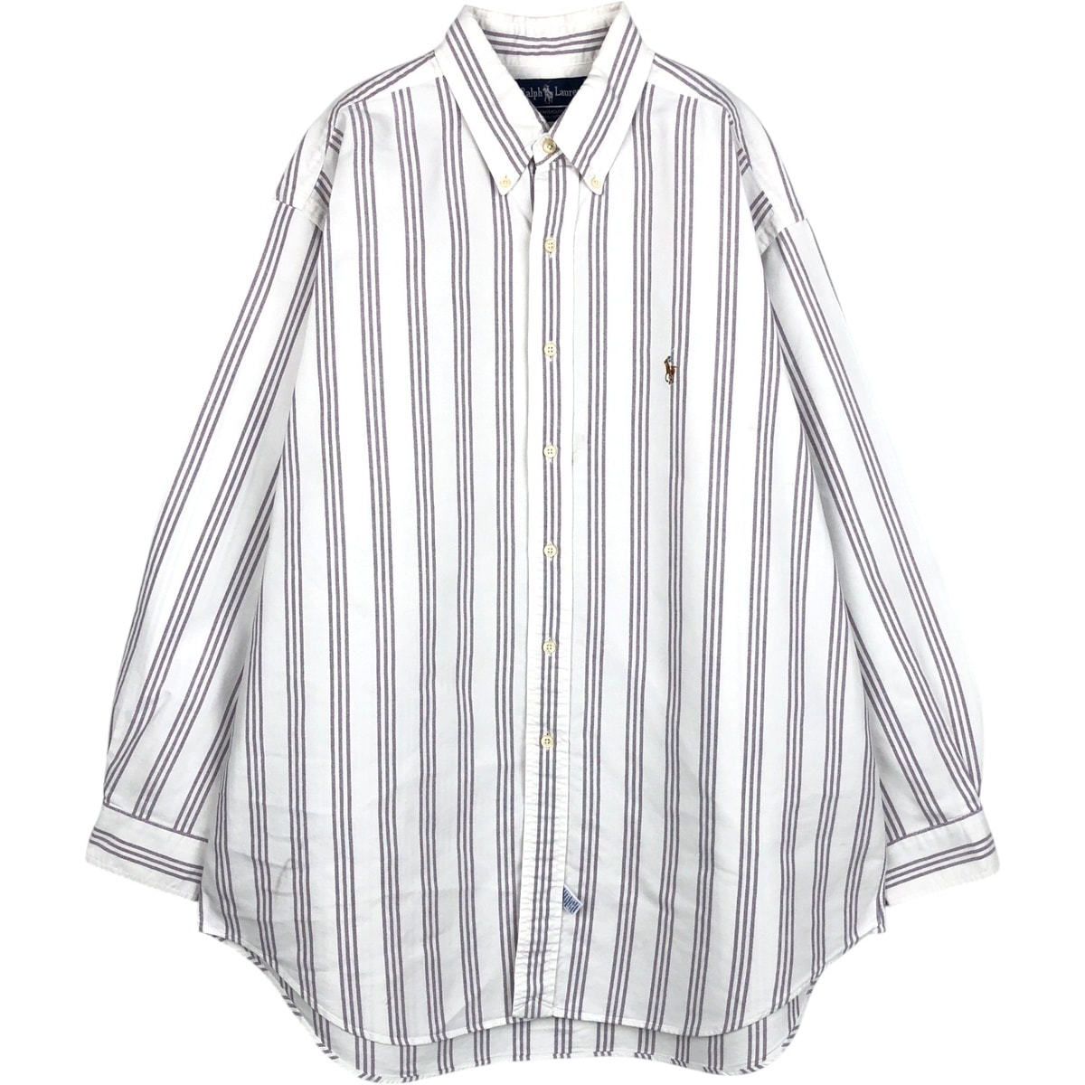 古着 ラルフローレン Ralph Lauren YARMOUTH 長袖 ボタンダウンストライプシャツ メンズXL相当/eaa628760