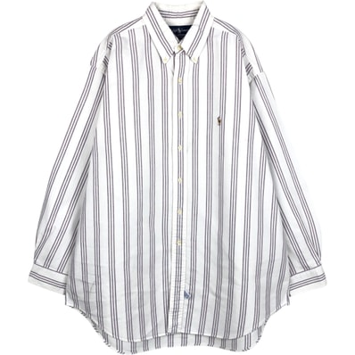 古着 ラルフローレン Ralph Lauren YARMOUTH 長袖 ボタンダウンストライプシャツ メンズXL相当/eaa628760