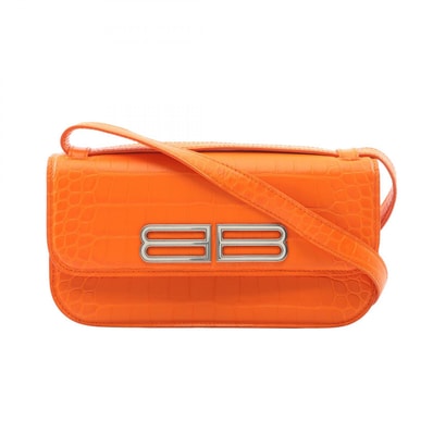 バレンシアガ BALENCIAGA GOSSIP ゴシップ ショルダーバッグ バッグ レザー レディース オレンジ系 67469323ECY7511 【中古】