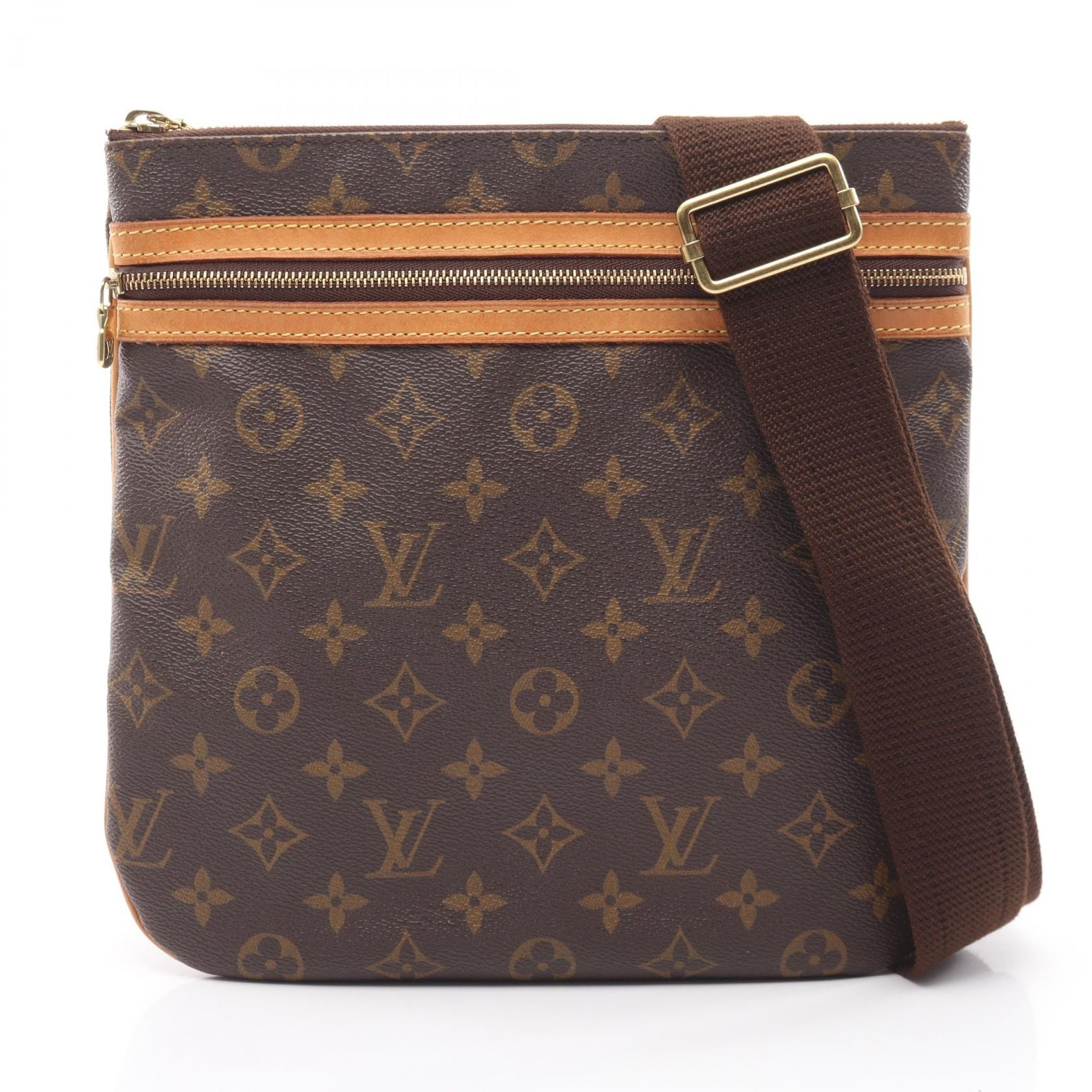 ルイ・ヴィトン LOUIS VUITTON ポシェットボスフォール ショルダーバッグ バッグ PVCコーティングキャンバス レザー モノグラム レディース ブラウン系 M40044 【中古】