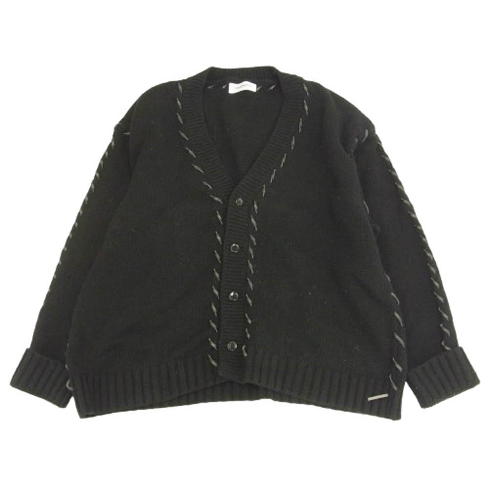 DISCOVERED ディスカバード カーディガン 23AW DC-23AW-KN-02 LOOPING KNIT CARDIGAN ステッチデザイン カーディガン ブラック系 3【中古】