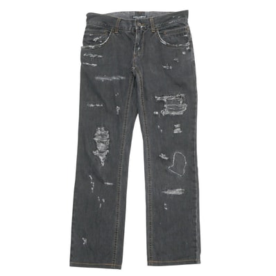 DOLCE&GABBANA ドルチェアンドガッバーナ デニムパンツ サイズ44 エイジング加工 ブラックデニム ジーンズ イタリア製 ブランド古着【中古】20251229/RA6956
