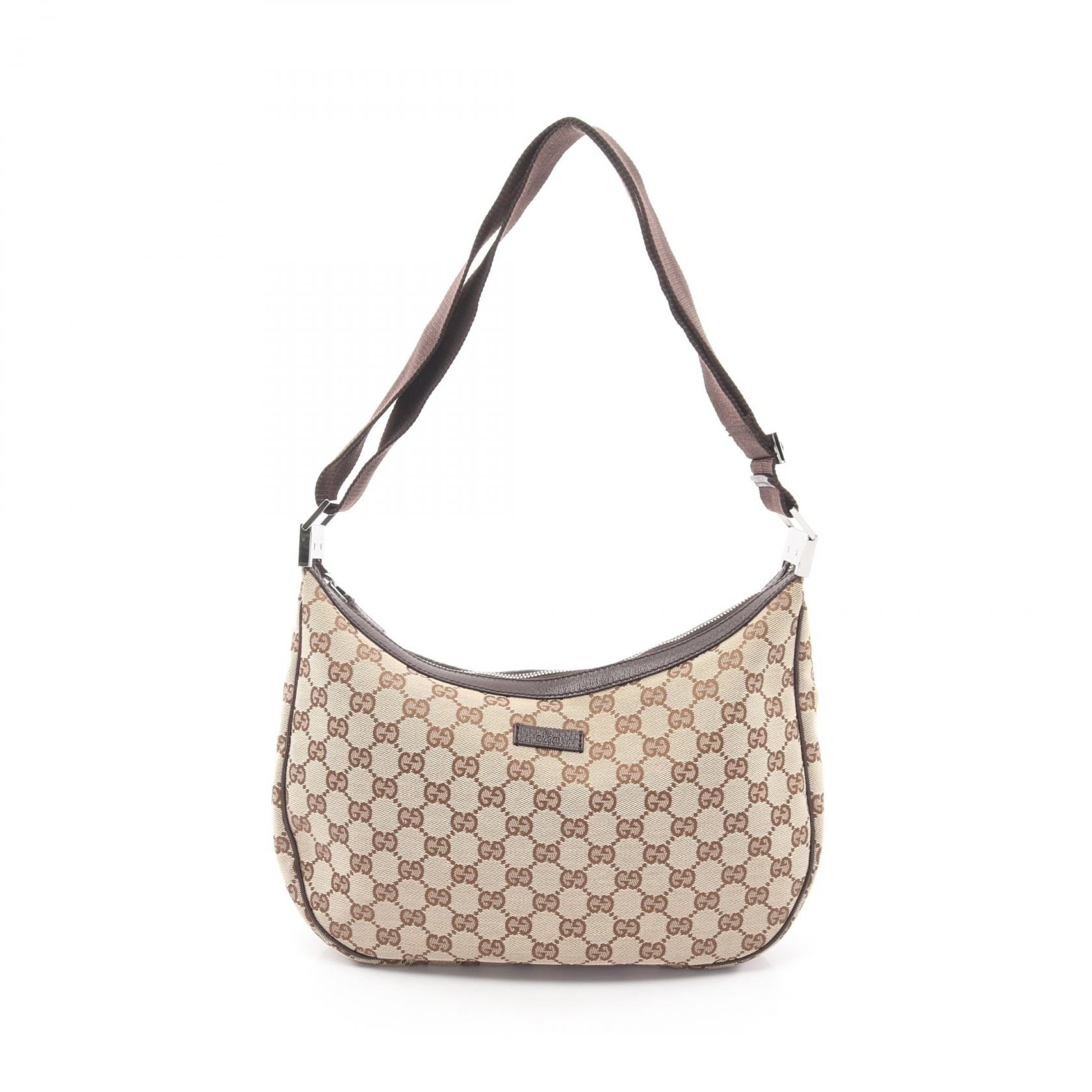 グッチ GUCCI GGキャンバス ショルダーバッグ バッグ キャンバス レザー レディース ベージュ系 / ブラウン系 122790 【中古】