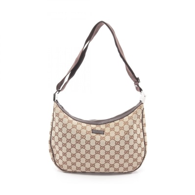 グッチ GUCCI GGキャンバス ショルダーバッグ バッグ キャンバス レザー レディース ベージュ系 / ブラウン系 122790 【中古】