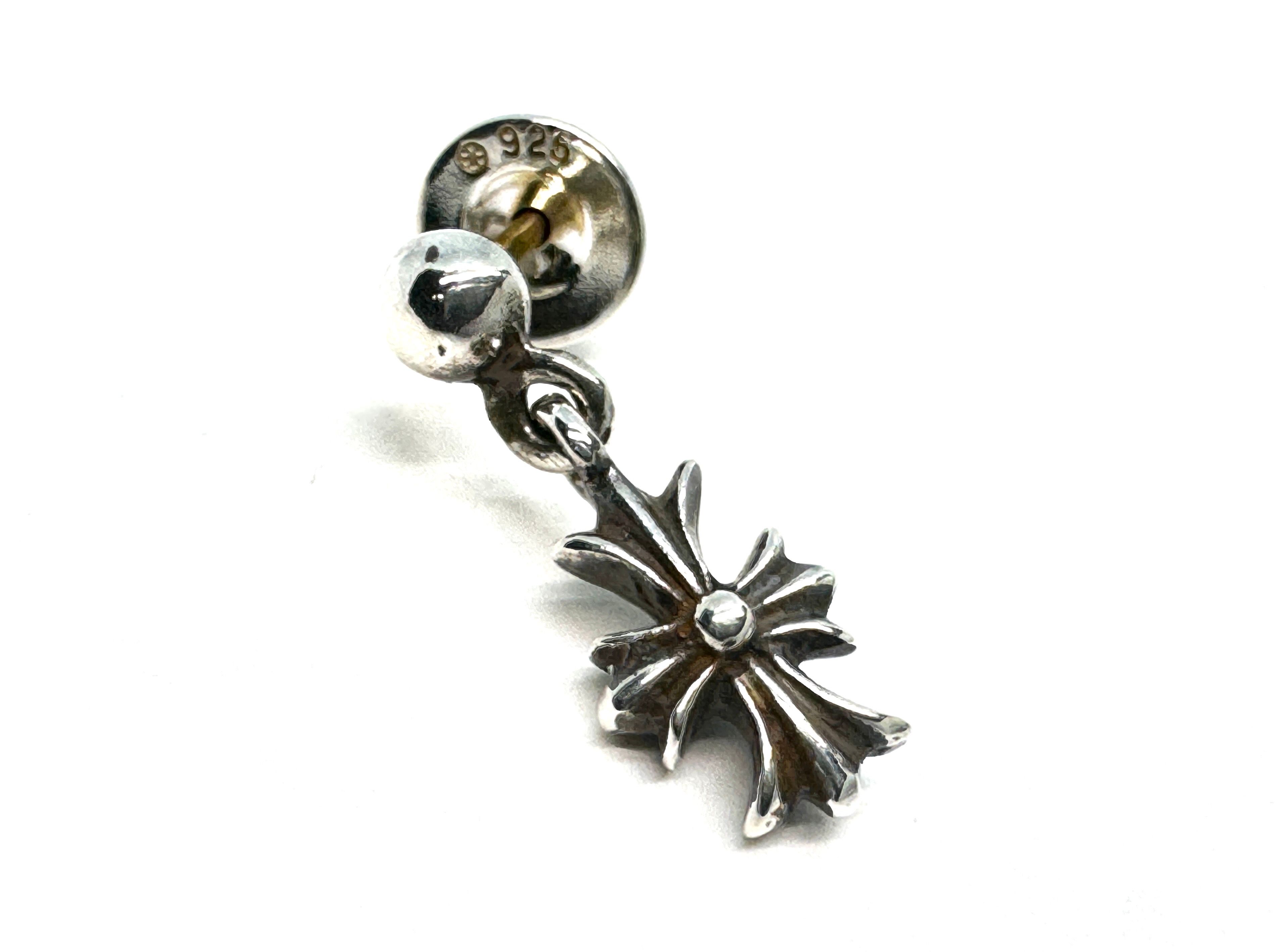 Chrome Hearts Tiny E CH Plus Drop Earrings "Silver"