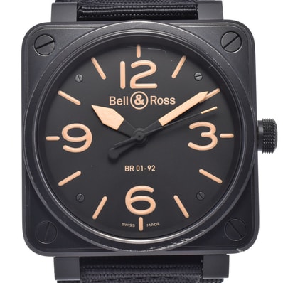 ベル&ロス Bell&Ross BR01-92HERI-CA ヘリテージ デイト ブラック 自動巻き メンズ 美品 箱・保証書付き 腕時計 K#148199