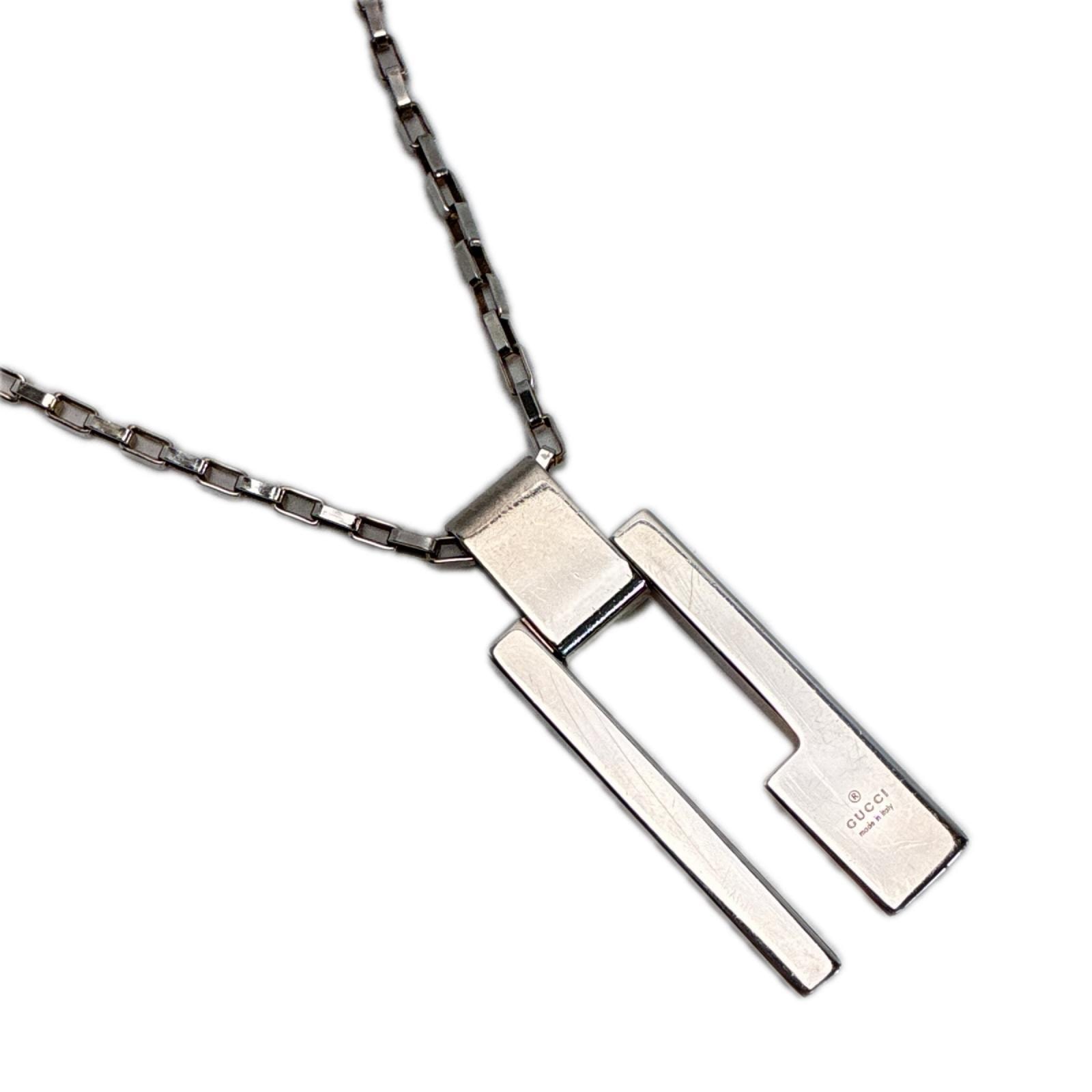 GUCCI グッチ Gロゴ カットアウト シルバー925 ネックレス  ペンダント SV