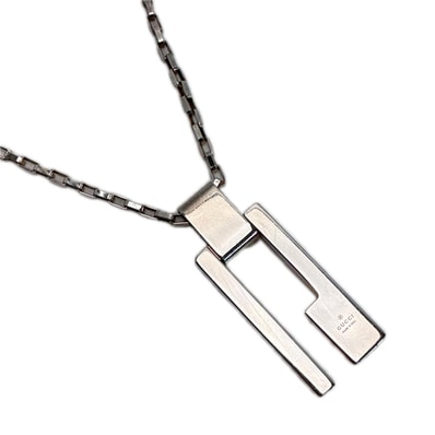 GUCCI グッチ Gロゴ カットアウト シルバー925 ネックレス ペンダント SV