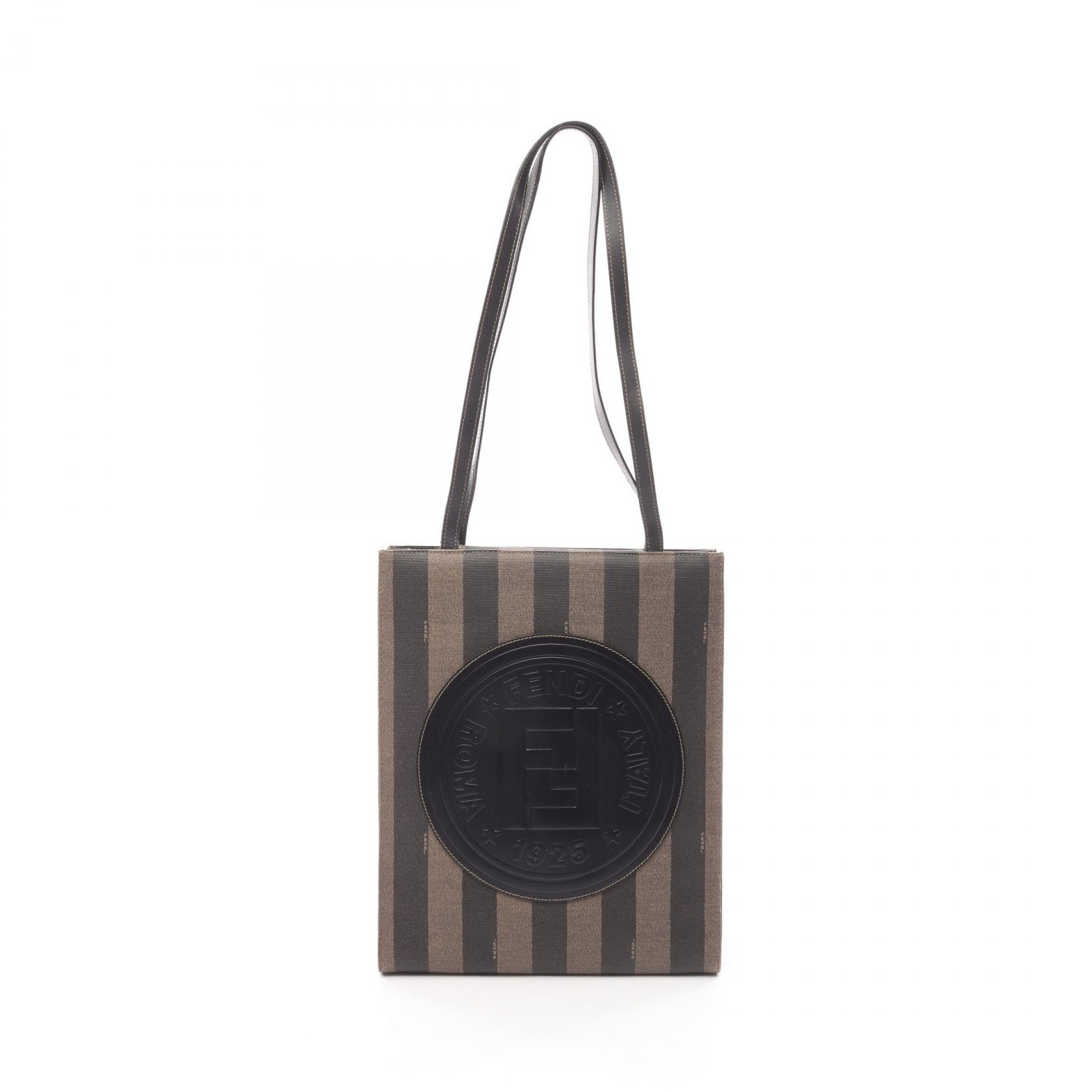 フェンディ FENDI ペカン トートバッグ バッグ PVCコーティングキャンバス レザー レディース ブラウン系 / ブラック系 【中古】