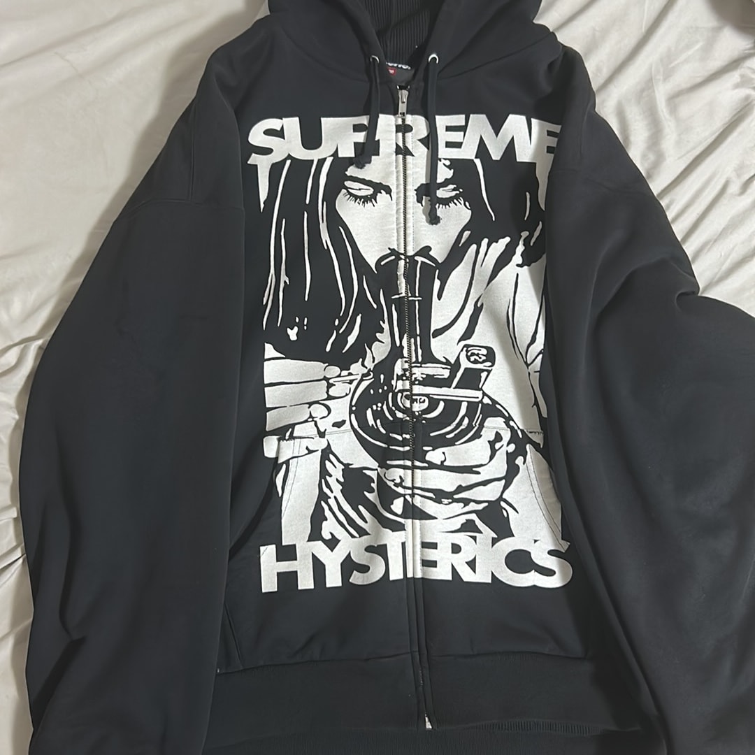 Supreme x HYSTERIC GLAMOUR Thermal Lined Zip Up Hooded Sweatshirt "Black"