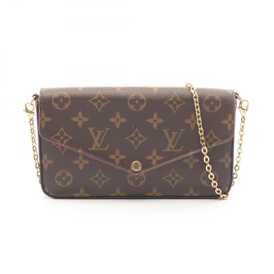 ルイ・ヴィトン LOUIS VUITTON ポシェット フェリシー モノグラム フューシャ ショルダーバッグ バッグ PVCコーティングキャンバス レザー レディース ブラウン系 M61276 【中古】