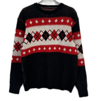 ニードルズ 24年製 PU316 レッド Crew Neck Sweater Argyle ニット XS