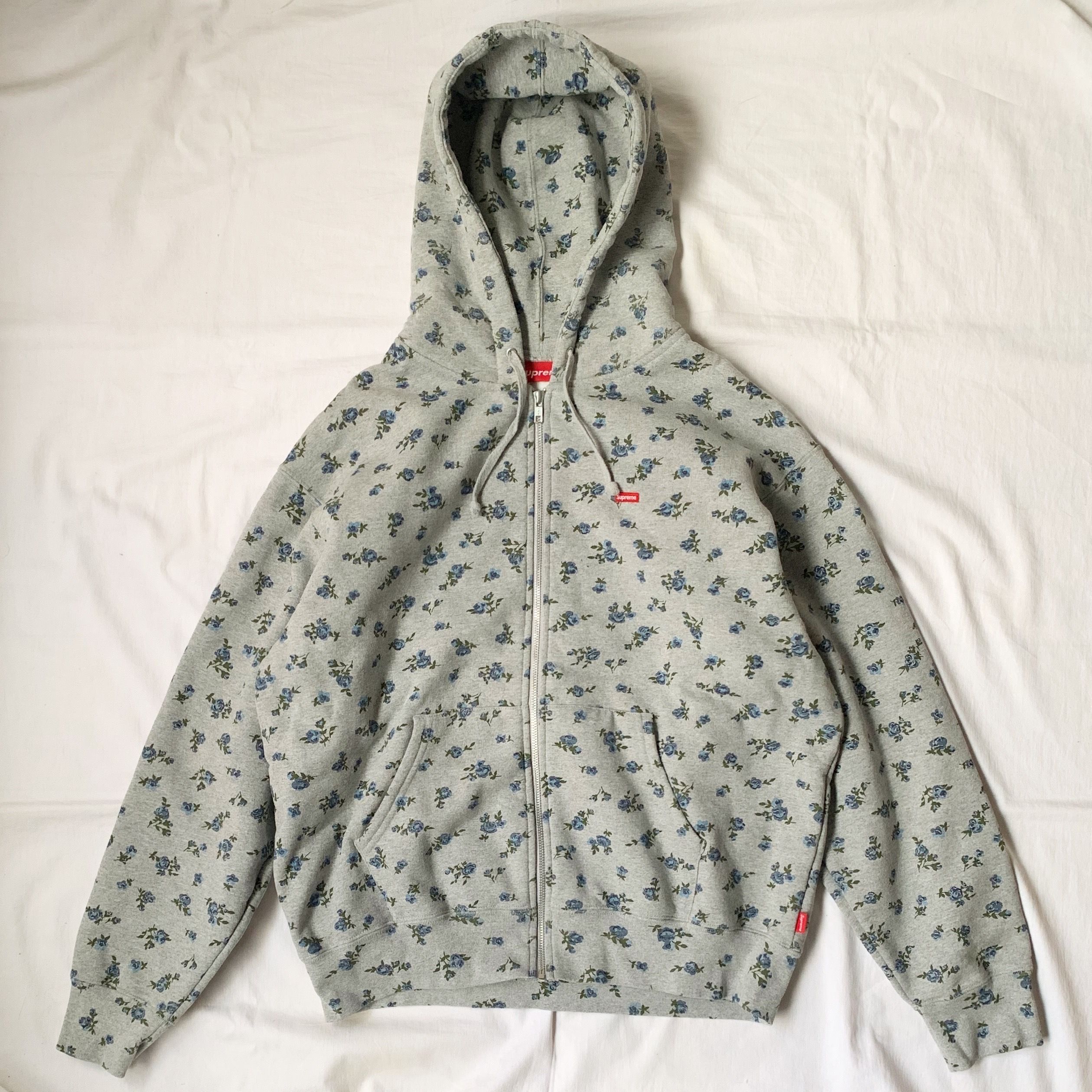 Supreme Small Box Zip Up Hooded Sweatshirt "Flowers"