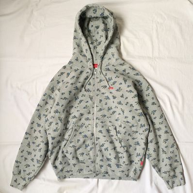 Supreme Small Box Zip Up Hooded Sweatshirt "Flowers"
