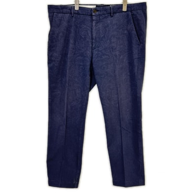 エトロ ネイビー 162-1P487-0026 ペイズリー パンツ 54