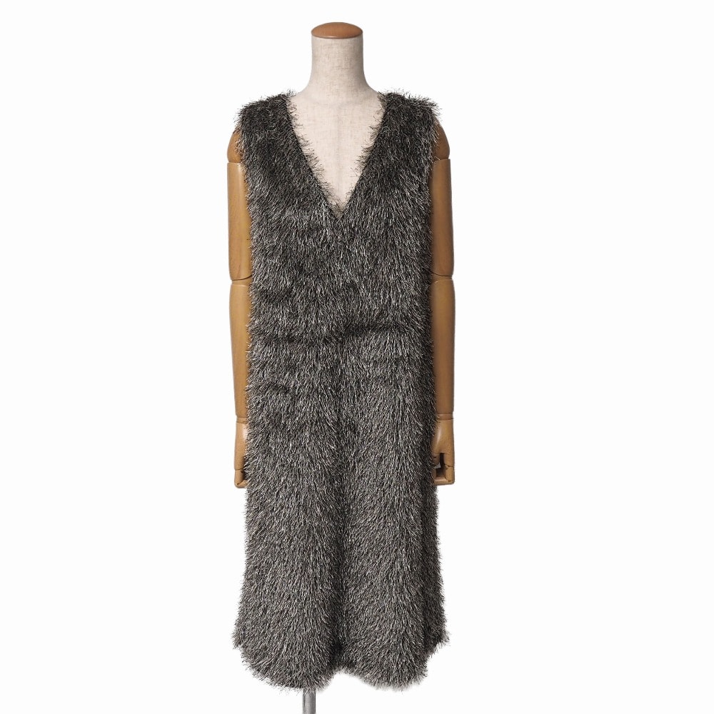 ■美品■HaaT ISSEY MIYAKE ハート イッセイミヤケ ワンピース サイズ2 シャギー Vネック ロング ブランド古着【中古】20261007/RB1259