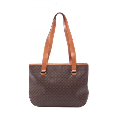 セリーヌ CELINE マカダム トートバッグ バッグ PVCコーティングキャンバス レザー レディース ブラウン系 【中古】