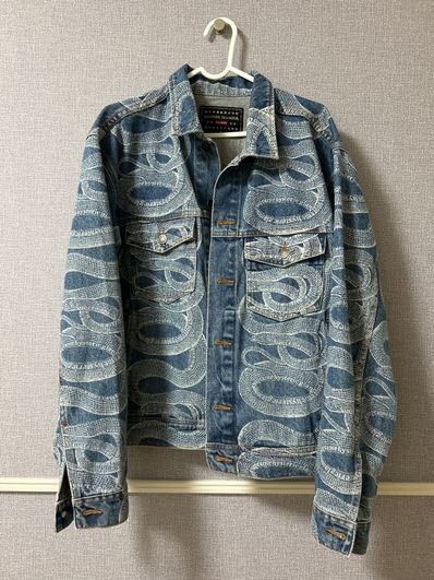 Supreme x HYSTERIC GLAMOUR Snake Denim Trucker Jacket "Blue"