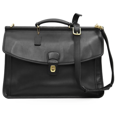 【美品】COACH オールドコーチ ハンドバッグ メンズ Beekman ビークマン メトロポリタン ショルダーバッグ 2WAY ビジネスバッグ ターンロック カーフ カバン 革 鞄 小物 ショルダーストラップ付属 ブラック 黒 5266