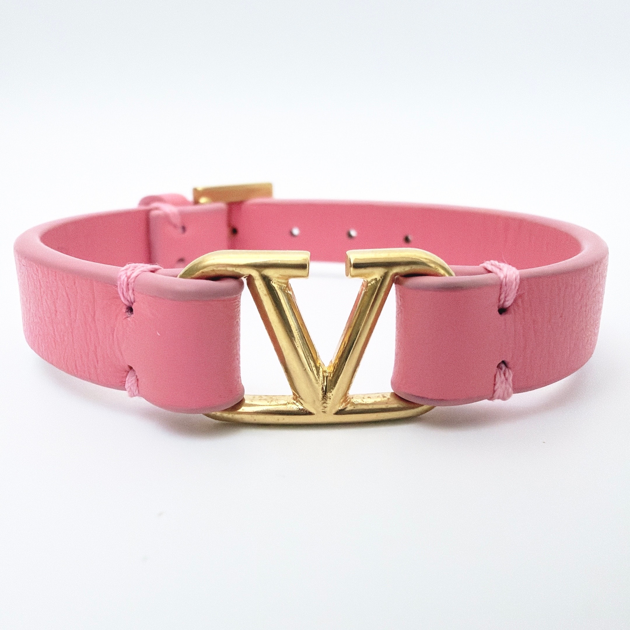 VALENTINO ヴァレンティノ ガラヴァーニ ブレスレット ピンク ゴールド Vロゴ ボールドエディション