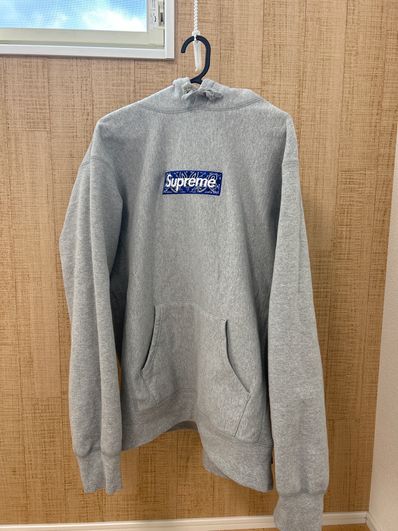 Supreme Bandana Box Logo Hooded Sweatshirt "Grey"