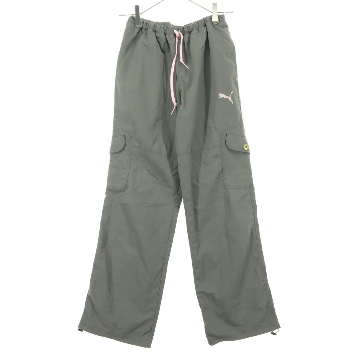 PUMA プーマ ワンポイントロゴ ナイロンパンツ M グレー