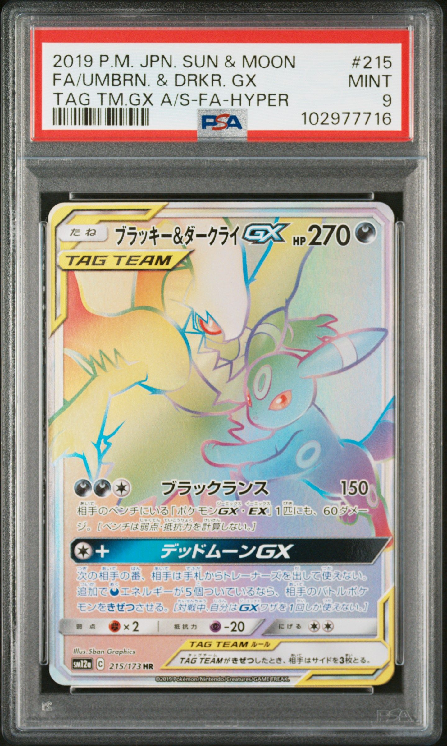 ブラッキー&ダークライGX HR[SM12a 215/173](ハイクラスパック「TAG TEAM GX タッグオールスターズ」)