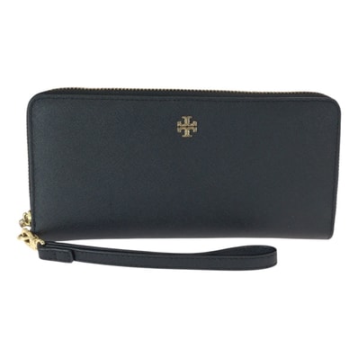 美品 Tory Burch トリーバーチ ブラック 黒 ゴールド金具 レザー 長財布 ロングウォレット 601123 【中古】