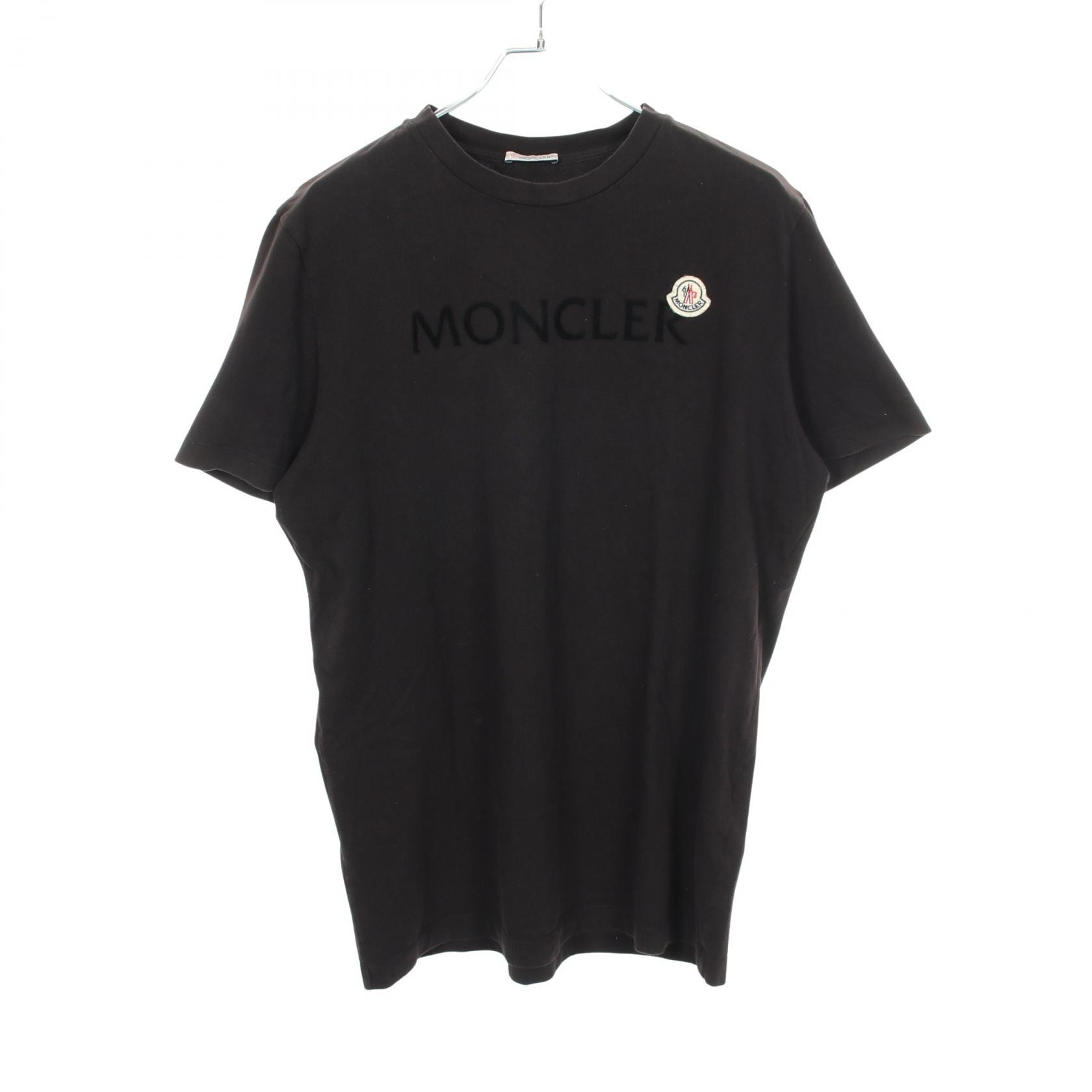 モンクレール MONCLER ロゴ クルーネック 半袖Tシャツ 衣料品 トップス コットン メンズ ブラック系 8C00064 【中古】