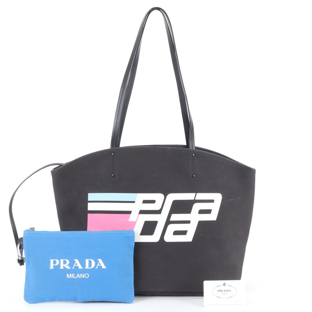 ■美品 プラダ1BG220 トート バッグ レザー×キャンバス