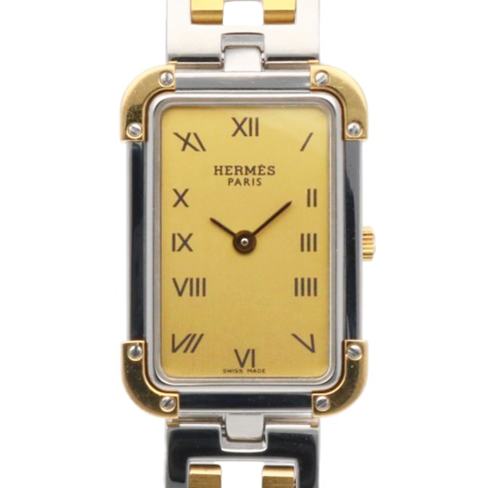 エルメス クロアジュール 腕時計 時計 ステンレススチール CR1.220 クオーツ 磨き直し済 レディース 1年保証 HERMES  中古