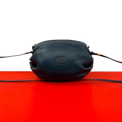 GUCCI グッチ GG ロゴ レザー ショルダーバッグ ネイビー
59433