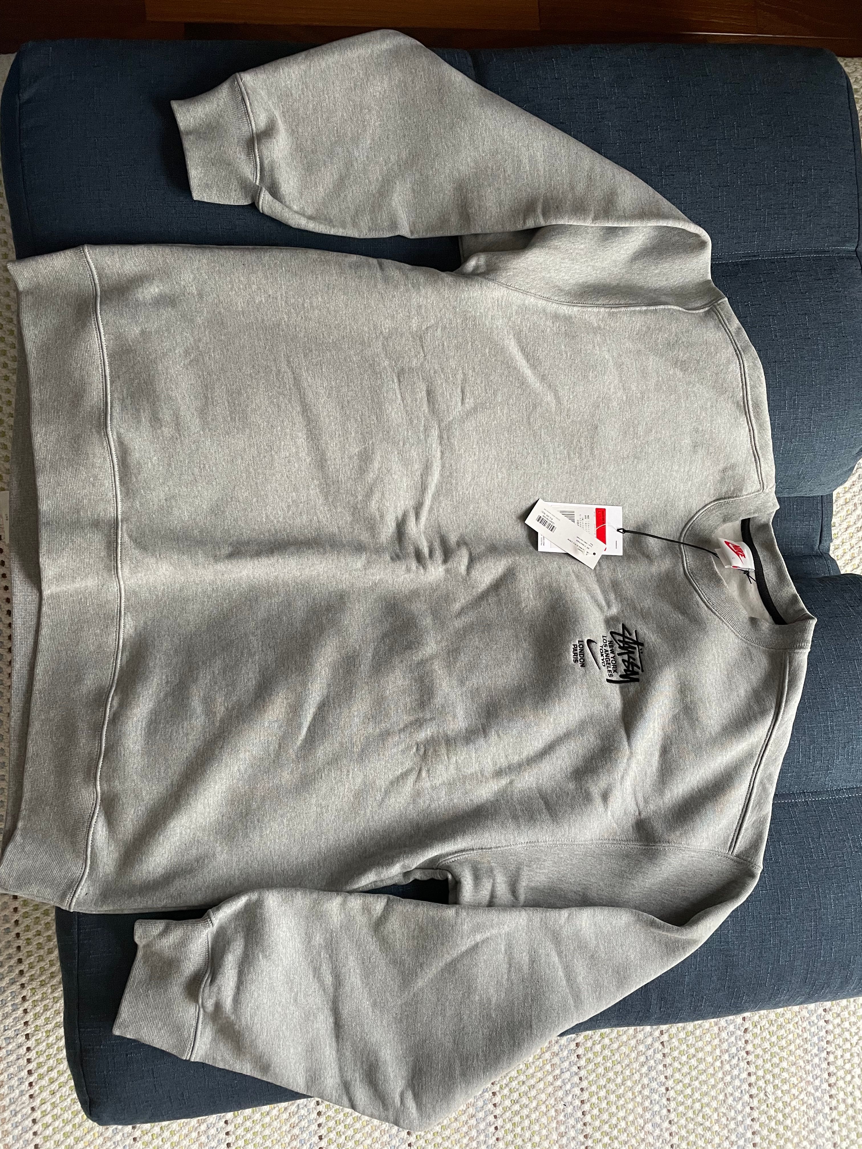 Nike x Stussy International Crewneck Sweatshirt (US Size) "Grey" DC4198-050