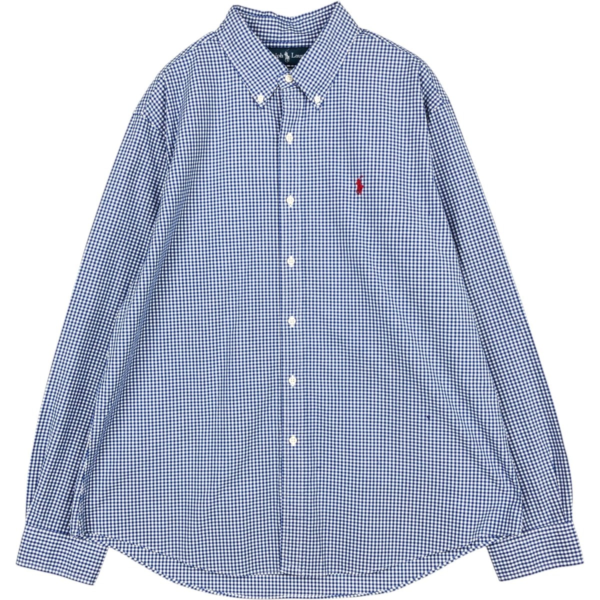 古着 ラルフローレン Ralph Lauren CUSTOM FIT ギンガムチェック 長袖 ボタンダウンチェックシャツ メンズXL相当/eaa676712