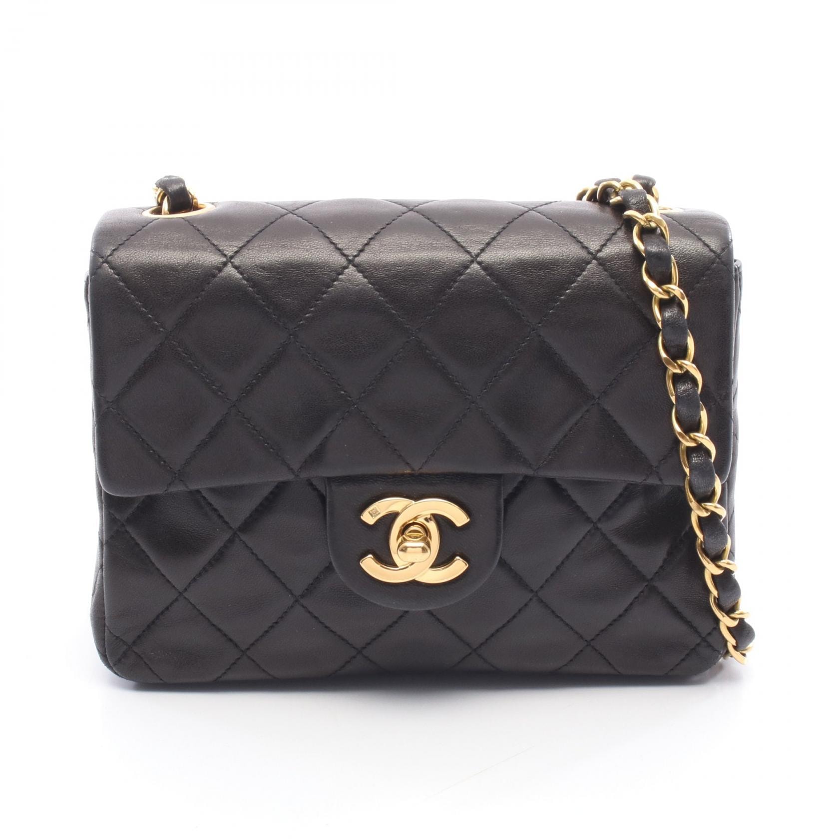 シャネル CHANEL ミニマトラッセ ショルダーバッグ バッグ ラムスキン(羊革) レディース ブラック系 【中古】