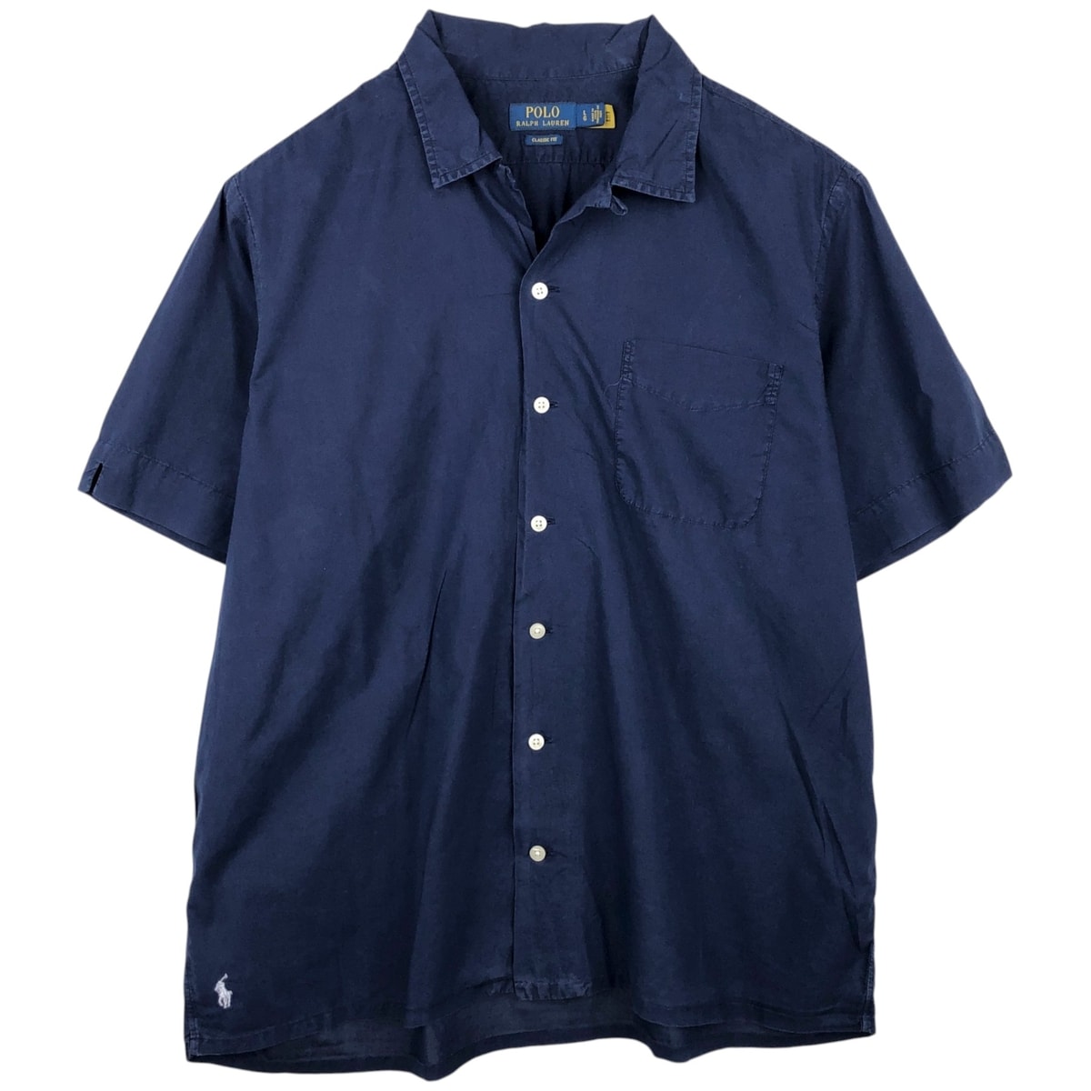 古着 ラルフローレン Ralph Lauren CLASSIC FIT ボックスシャツ 半袖 オープンカラー コットンシャツ メンズL相当/eaa641035