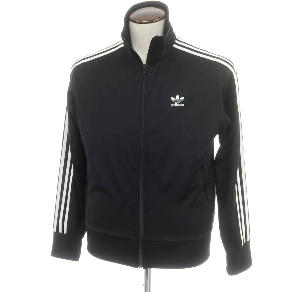 【中古】アディダス adidas スリーストライプス ポリエステル ジャージ ブラック【サイズL】【メンズ】