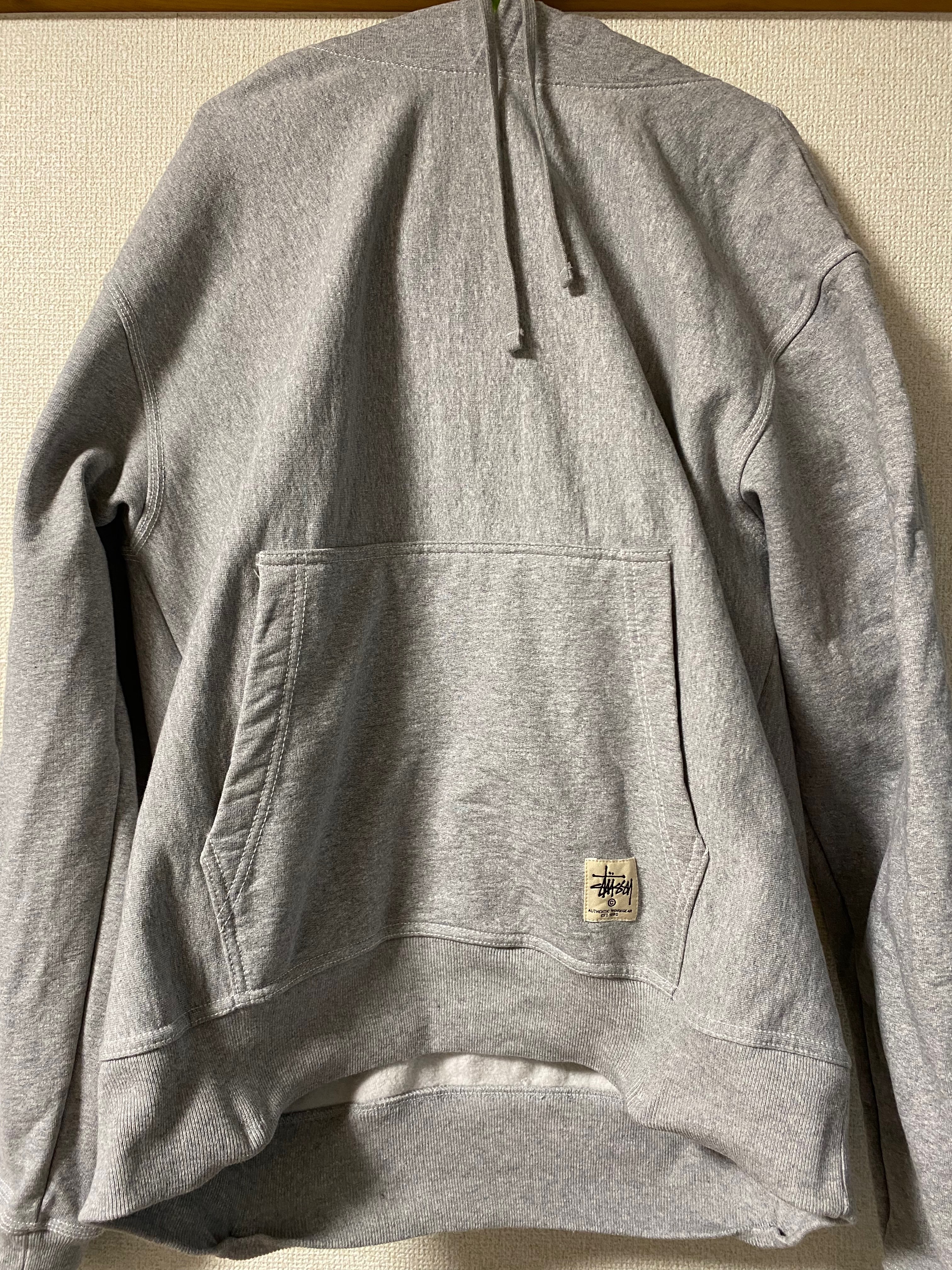 Stussy CONTRAST STITCH LABEL HOOD "Grey Heather"