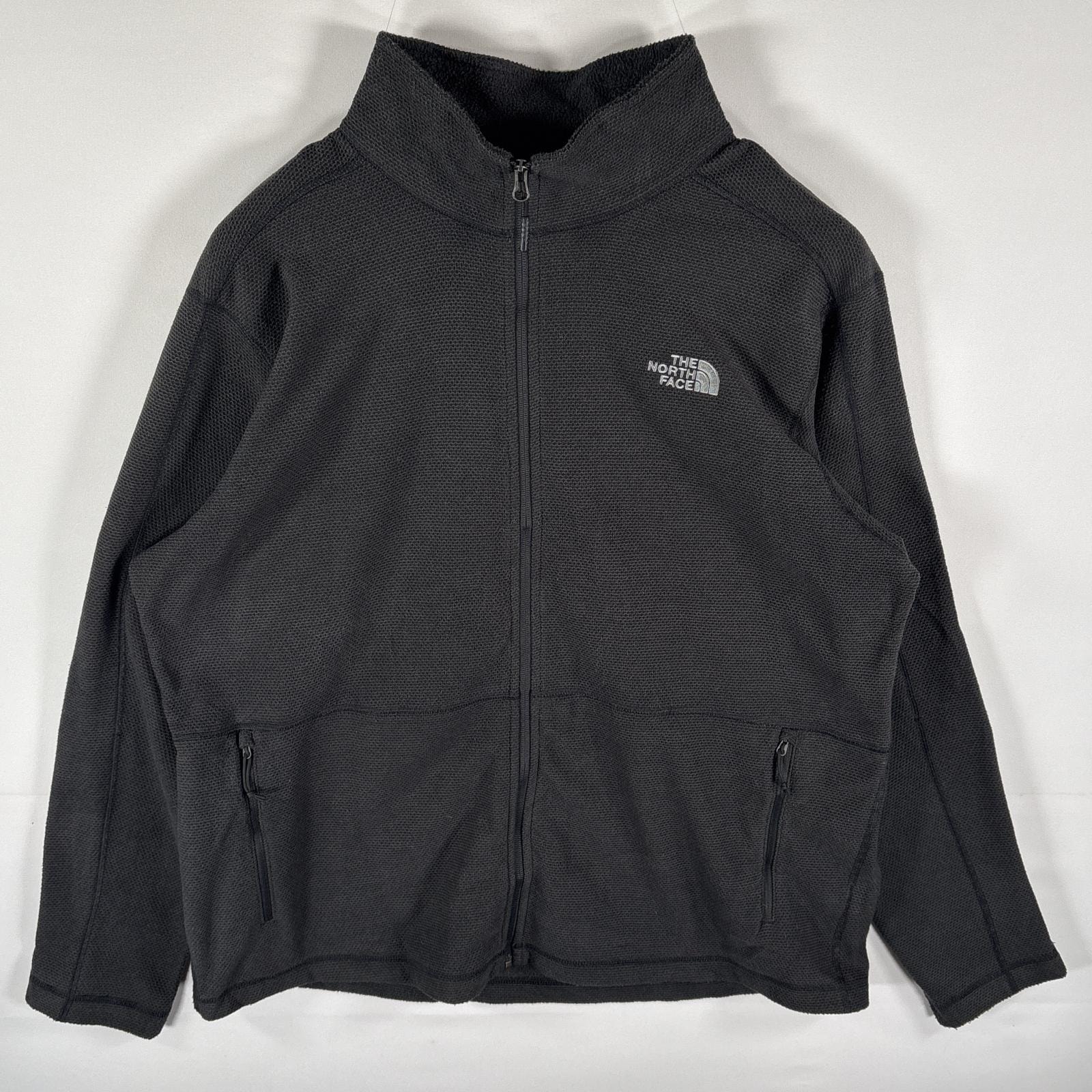 古着 ザ・ノースフェイス THE NORTH FACE フリースジャケット フルジップ ワンポイントロゴ刺繍 大きいサイズ 14041 ブラック メンズ