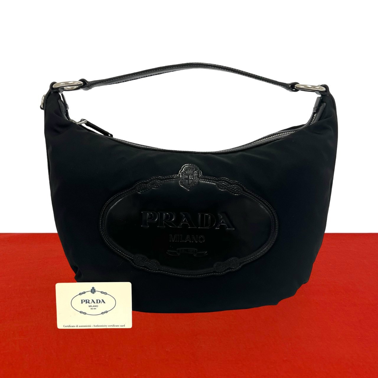 PRADA プラダ ナイロン レザー ショルダーバッグ ブラック
 18289