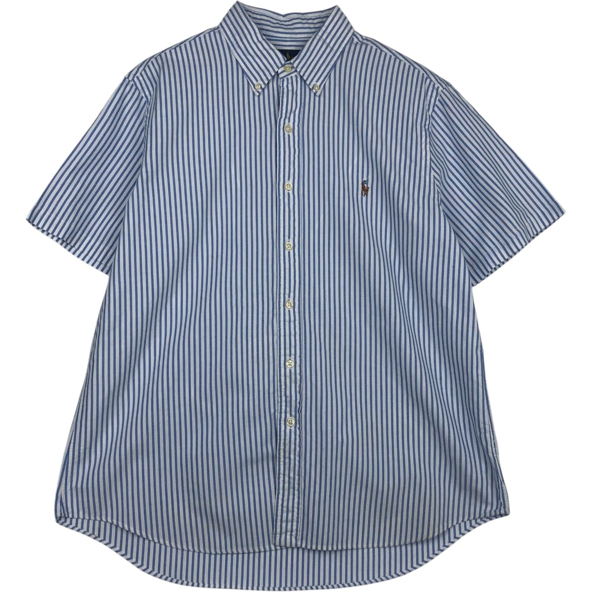 古着 ラルフローレン Ralph Lauren CLASSIC FIT 半袖 ボタンダウン ストライプシャツ メンズL相当/eaa637745