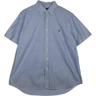 古着 ラルフローレン Ralph Lauren CLASSIC FIT 半袖 ボタンダウン ストライプシャツ メンズL相当/eaa637745