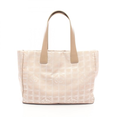 シャネル CHANEL ニュートラベルラインMM トートバッグ バッグ レザー ナイロンキャンバス レディース ベージュ系 A15991 【中古】