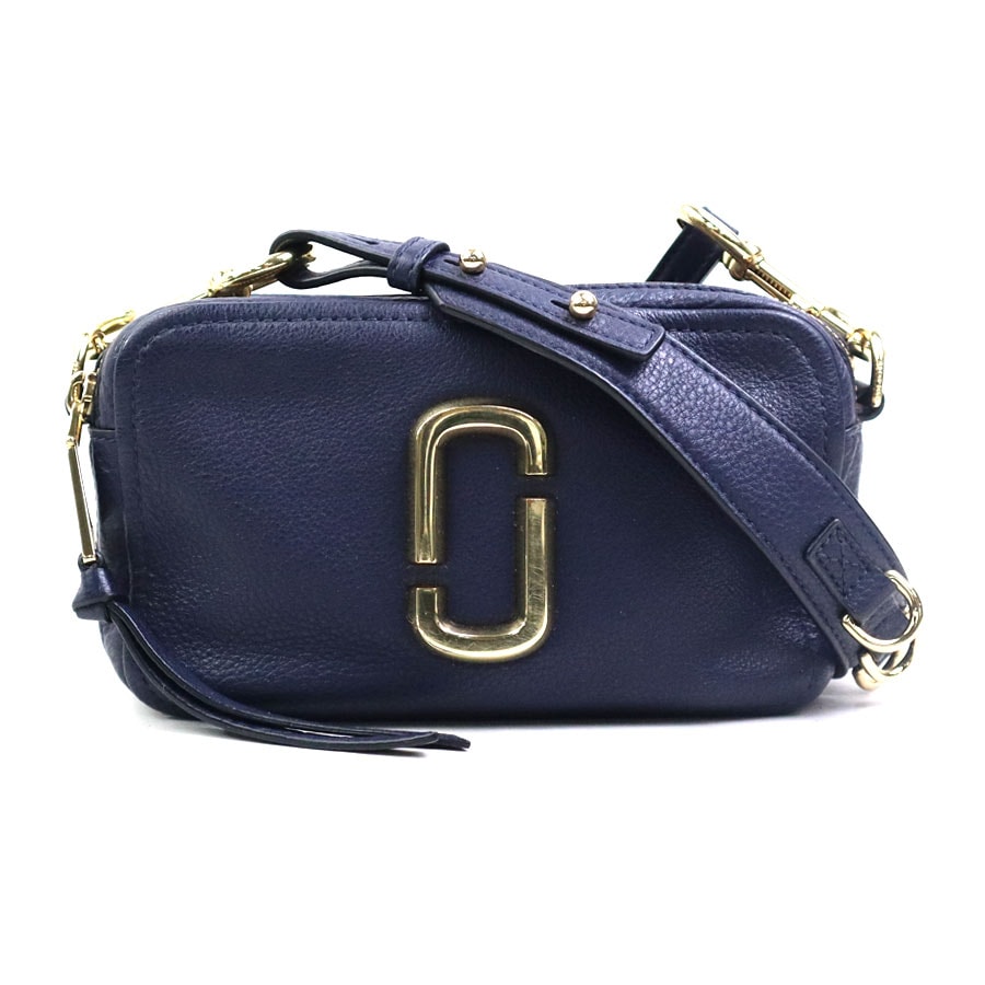 マークジェイコブス MARC JACOBS ハンドバッグ ザ ソフトショット 21 レザー ネイビー【中古】 56576a