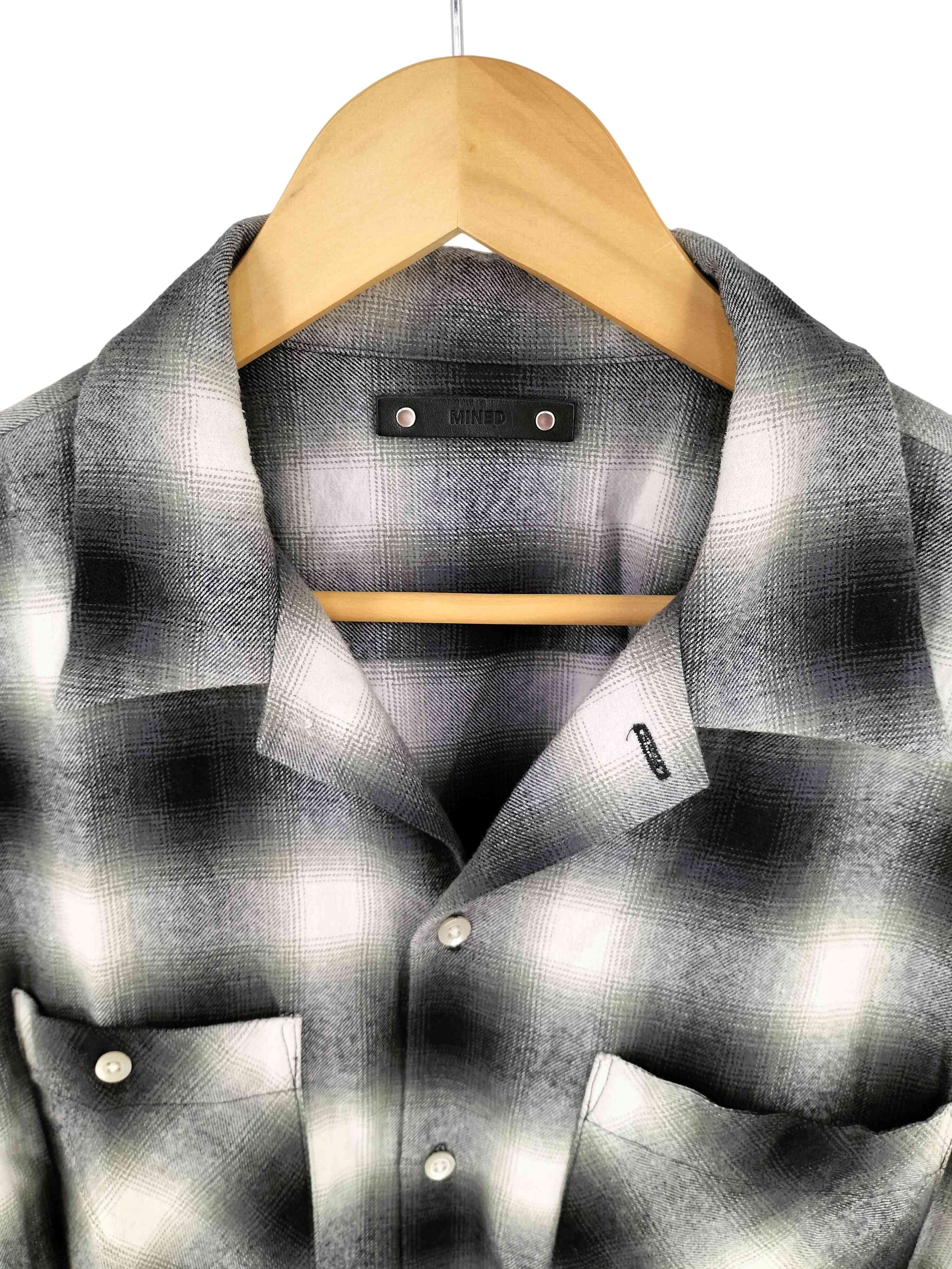 C.Flannel Ombre Open Collar SH【1139905584984】