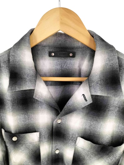 C.Flannel Ombre Open Collar SH【1139905584984】